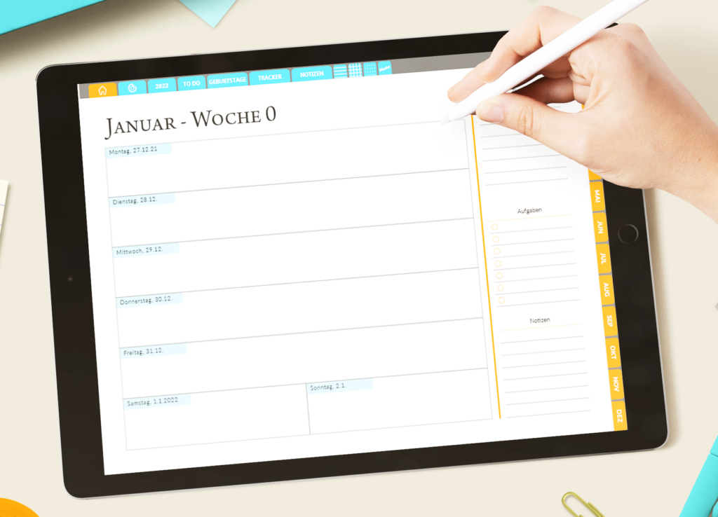 Digitaler Planer Wochenansicht GoodNotes